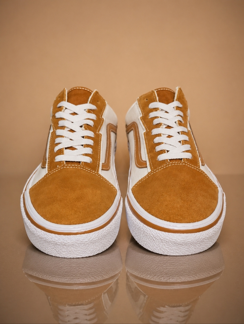 Vans Old Skool Bolt Cathay Spice Brown White Men’s 12 Women’s 13.5 New - Picture 2 of 5